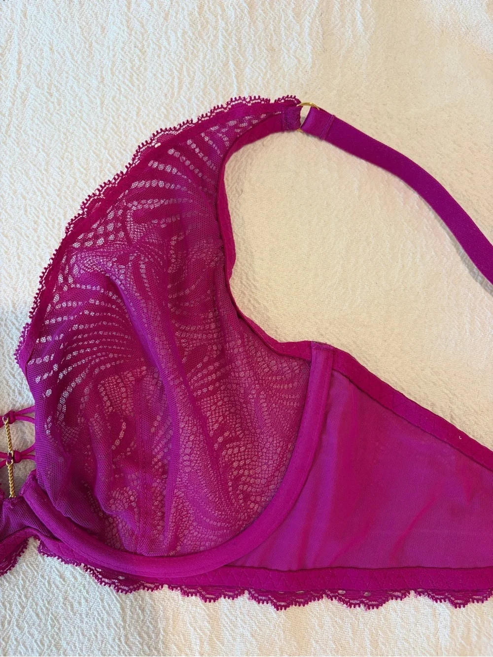Aubade Rythm of Desire Lace Underwire Triangle Bra 32E